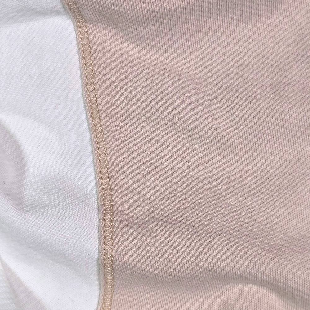PILCRO Women's Long Sleeve V Neck Pullover Hoodie Beige White Size S - Picture 6 of 13